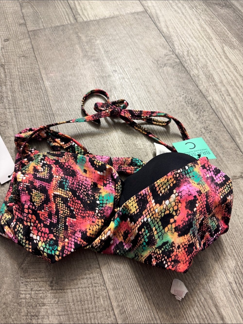 Women's Multicolor Snake-Print Bikini Top - Unbranded